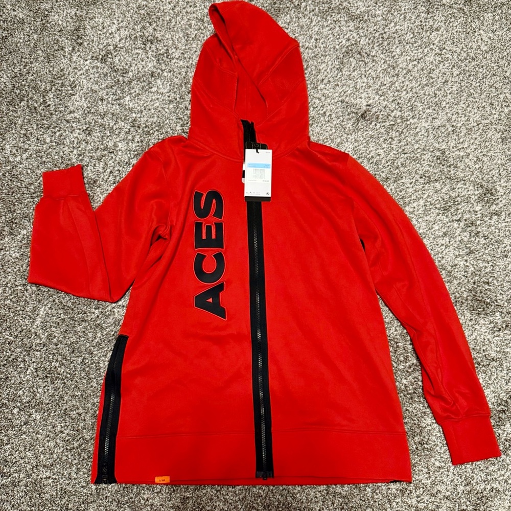 Women’s Nike Red Full-zip Hoodie WNBA Aces Size Medium Tall NWT